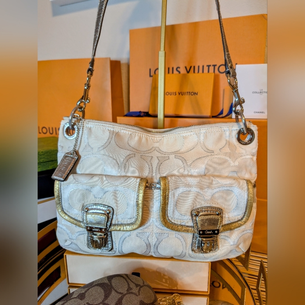 Coach Cream and Metallic & Gold Women's Bag Style